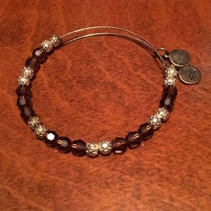 Alex and Ani brown and silver beaded bracelet